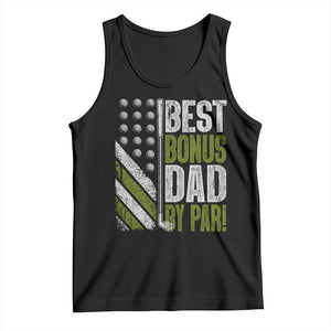 Best Bonus Dad By Par Tank Top Step Dad Golf American Flag Fathers Day Gift For Golfers TS10 Black Print Your Wear