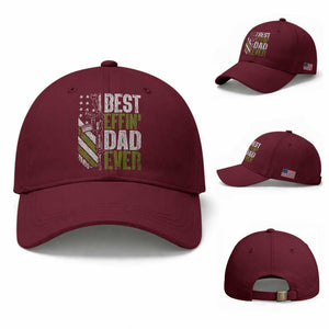 Best Effin Dad Ever Baseball Cap Fathers Day Daddy Gun American Flag TS10 Baseball Cap Universal Fit Maroon Print Your Wear
