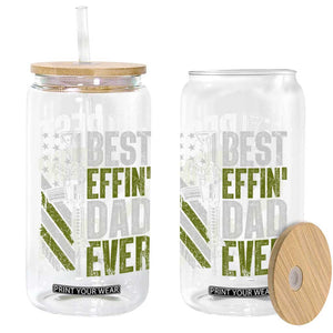 Best Effin Dad Ever Glass Can Fathers Day Daddy Gun American Flag TS10 Print Your Wear