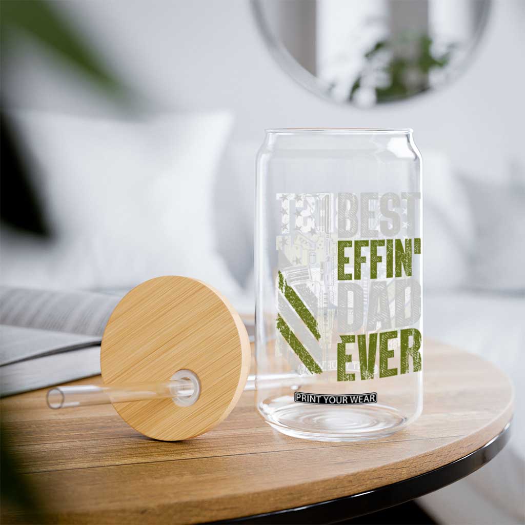 Best Effin Dad Ever Glass Can Fathers Day Daddy Gun American Flag TS10 Print Your Wear