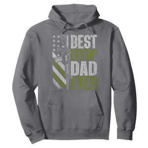 Best Effin Dad Ever Hoodie Fathers Day Daddy Gun American Flag TS10 Charcoal Print Your Wear
