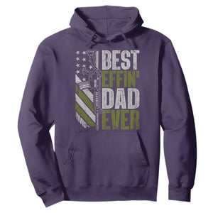 Best Effin Dad Ever Hoodie Fathers Day Daddy Gun American Flag TS10 Purple Print Your Wear
