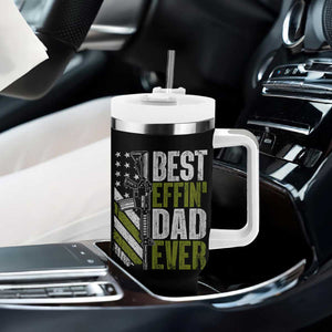 Best Effin Dad Ever Tumbler With Handle Fathers Day Daddy Gun American Flag TS10 Print Your Wear