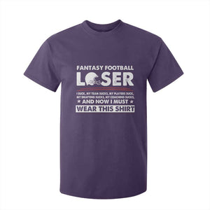 I Suck at Fantasy Football T Shirt For Kid Funny Loser Commissioner Draft Party Commish FFL TS10 Purple Print Your Wear