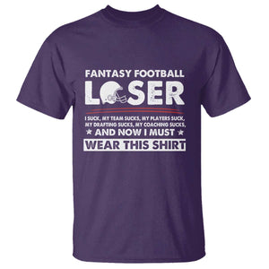 I Suck at Fantasy Football T Shirt Funny Loser Commissioner Draft Party Commish FFL TS10 Purple Print Your Wear