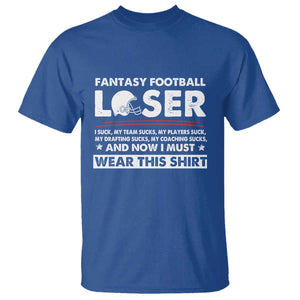 I Suck at Fantasy Football T Shirt Funny Loser Commissioner Draft Party Commish FFL TS10 Royal Blue Print Your Wear