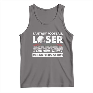 I Suck at Fantasy Football Tank Top Funny Loser Commissioner Draft Party Commish FFL TS10 Deep Heather Print Your Wear
