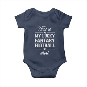 Lucky Fantasy Football Baby Onesie Commissioner Draft Party Commish FFL TS10 Navy Print Your Wear