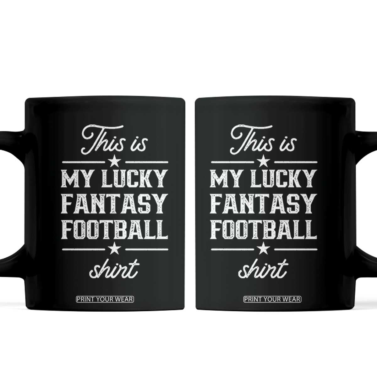 Lucky Fantasy Football Coffee Mug Commissioner Draft Party Commish FFL TS10 Black Print Your Wear