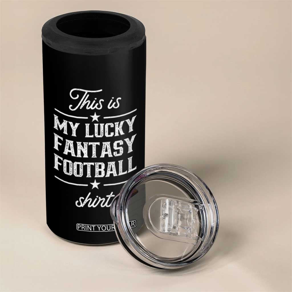 Lucky Fantasy Football 4 in 1 Can Cooler Tumbler Commissioner Draft Party Commish FFL TS10 Print Your Wear