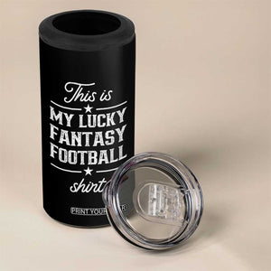 Lucky Fantasy Football 4 in 1 Can Cooler Tumbler Commissioner Draft Party Commish FFL TS10 Print Your Wear