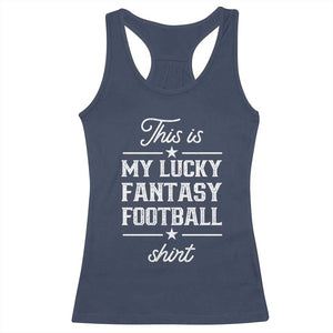 Lucky Fantasy Football Racerback Tank Top Commissioner Draft Party Commish FFL TS10 Navy Print Your Wear