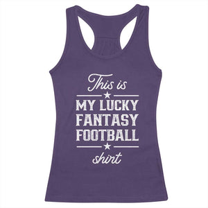 Lucky Fantasy Football Racerback Tank Top Commissioner Draft Party Commish FFL TS10 Purple Print Your Wear