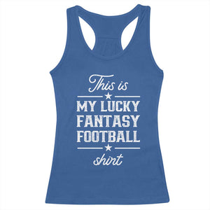 Lucky Fantasy Football Racerback Tank Top Commissioner Draft Party Commish FFL TS10 Royal Blue Print Your Wear