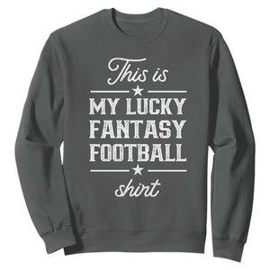 Lucky Fantasy Football Sweatshirt Commissioner Draft Party Commish FFL TS10 Dark Heather Print Your Wear