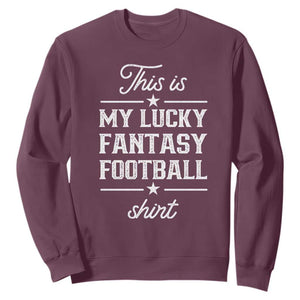 Lucky Fantasy Football Sweatshirt Commissioner Draft Party Commish FFL TS10 Maroon Print Your Wear