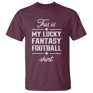 Lucky Fantasy Football T Shirt Commissioner Draft Party Commish FFL TS10 Maroon Print Your Wear