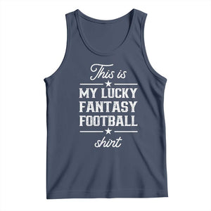 Lucky Fantasy Football Tank Top Commissioner Draft Party Commish FFL TS10 Navy Print Your Wear