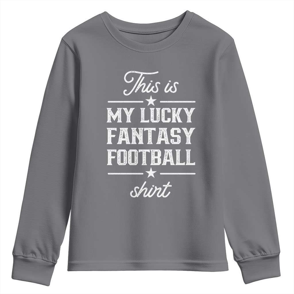 Lucky Fantasy Football Youth Sweatshirt Commissioner Draft Party Commish FFL TS10 Charcoal Print Your Wear