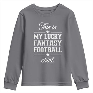 Lucky Fantasy Football Youth Sweatshirt Commissioner Draft Party Commish FFL TS10 Charcoal Print Your Wear