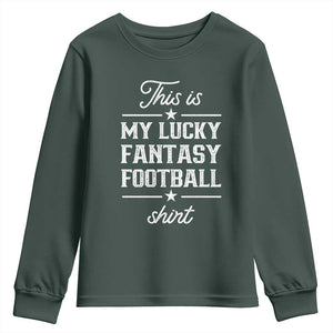 Lucky Fantasy Football Youth Sweatshirt Commissioner Draft Party Commish FFL TS10 Dark Forest Green Print Your Wear