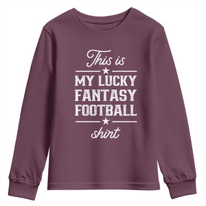 Lucky Fantasy Football Youth Sweatshirt Commissioner Draft Party Commish FFL TS10 Maroon Print Your Wear
