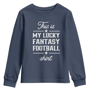 Lucky Fantasy Football Youth Sweatshirt Commissioner Draft Party Commish FFL TS10 Navy Print Your Wear