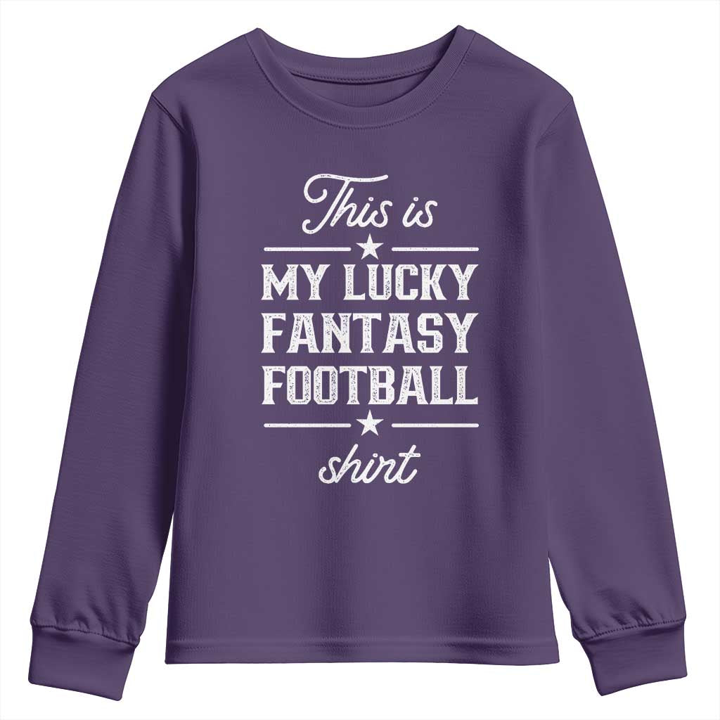 Lucky Fantasy Football Youth Sweatshirt Commissioner Draft Party Commish FFL TS10 Purple Print Your Wear