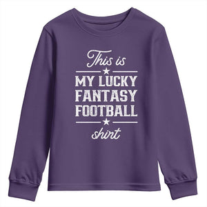 Lucky Fantasy Football Youth Sweatshirt Commissioner Draft Party Commish FFL TS10 Purple Print Your Wear