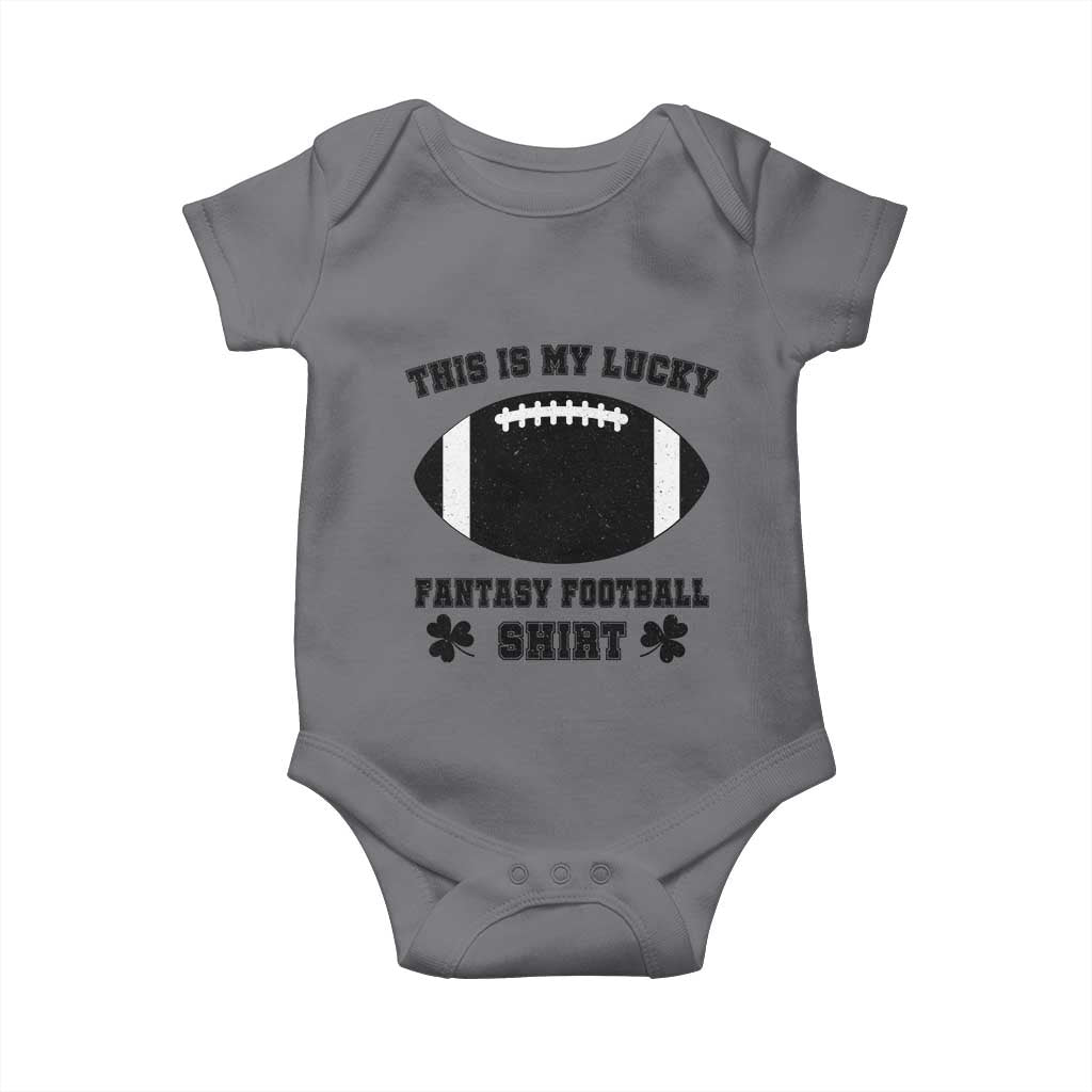 Lucky Fantasy Football Baby Onesie Vintage Commissioner Draft Party Commish FFL TS10 Charcoal Print Your Wear