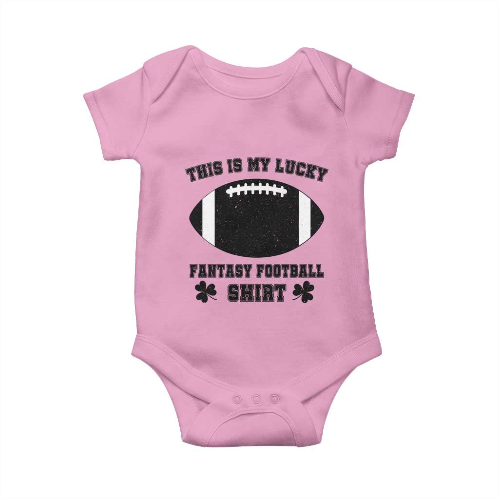 Lucky Fantasy Football Baby Onesie Vintage Commissioner Draft Party Commish FFL TS10 Light Pink Print Your Wear