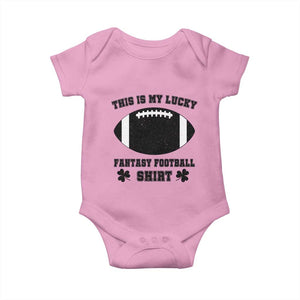 Lucky Fantasy Football Baby Onesie Vintage Commissioner Draft Party Commish FFL TS10 Light Pink Print Your Wear