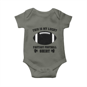 Lucky Fantasy Football Baby Onesie Vintage Commissioner Draft Party Commish FFL TS10 Military Green Print Your Wear