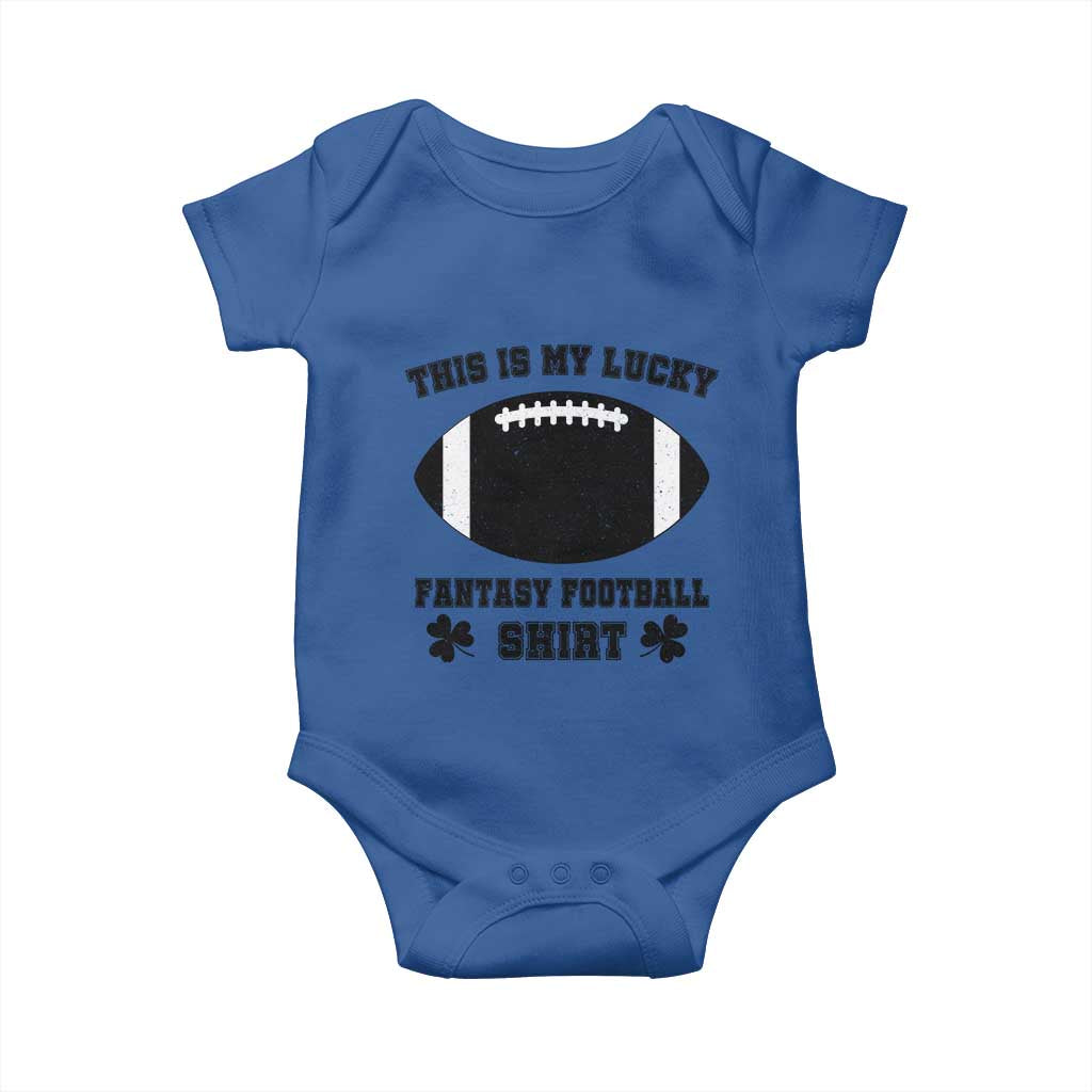 Lucky Fantasy Football Baby Onesie Vintage Commissioner Draft Party Commish FFL TS10 Royal Blue Print Your Wear