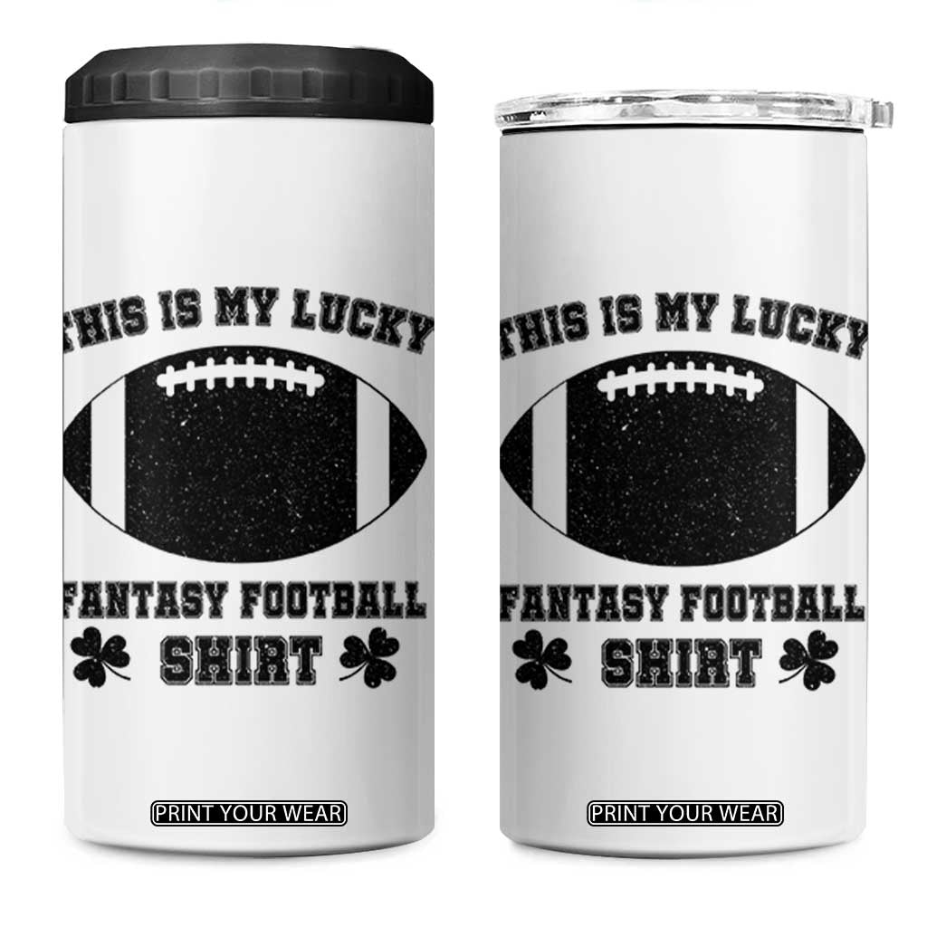 Lucky Fantasy Football 4 in 1 Can Cooler Tumbler Vintage Commissioner Draft Party Commish FFL TS10 One Size: 16 oz White Print Your Wear