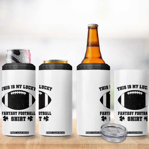 Lucky Fantasy Football 4 in 1 Can Cooler Tumbler Vintage Commissioner Draft Party Commish FFL TS10 Print Your Wear