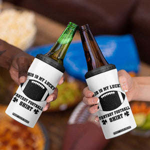 Lucky Fantasy Football 4 in 1 Can Cooler Tumbler Vintage Commissioner Draft Party Commish FFL TS10 Print Your Wear