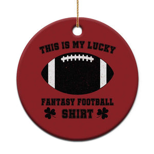 Lucky Fantasy Football Christmas Ceramic Ornament Vintage Commissioner Draft Party Commish FFL TS10 Print Your Wear