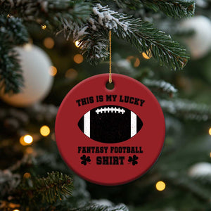 Lucky Fantasy Football Christmas Ceramic Ornament Vintage Commissioner Draft Party Commish FFL TS10 Print Your Wear