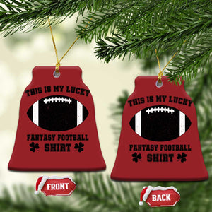 Lucky Fantasy Football Christmas Ceramic Ornament Vintage Commissioner Draft Party Commish FFL TS10 Bell Flake Red Print Your Wear