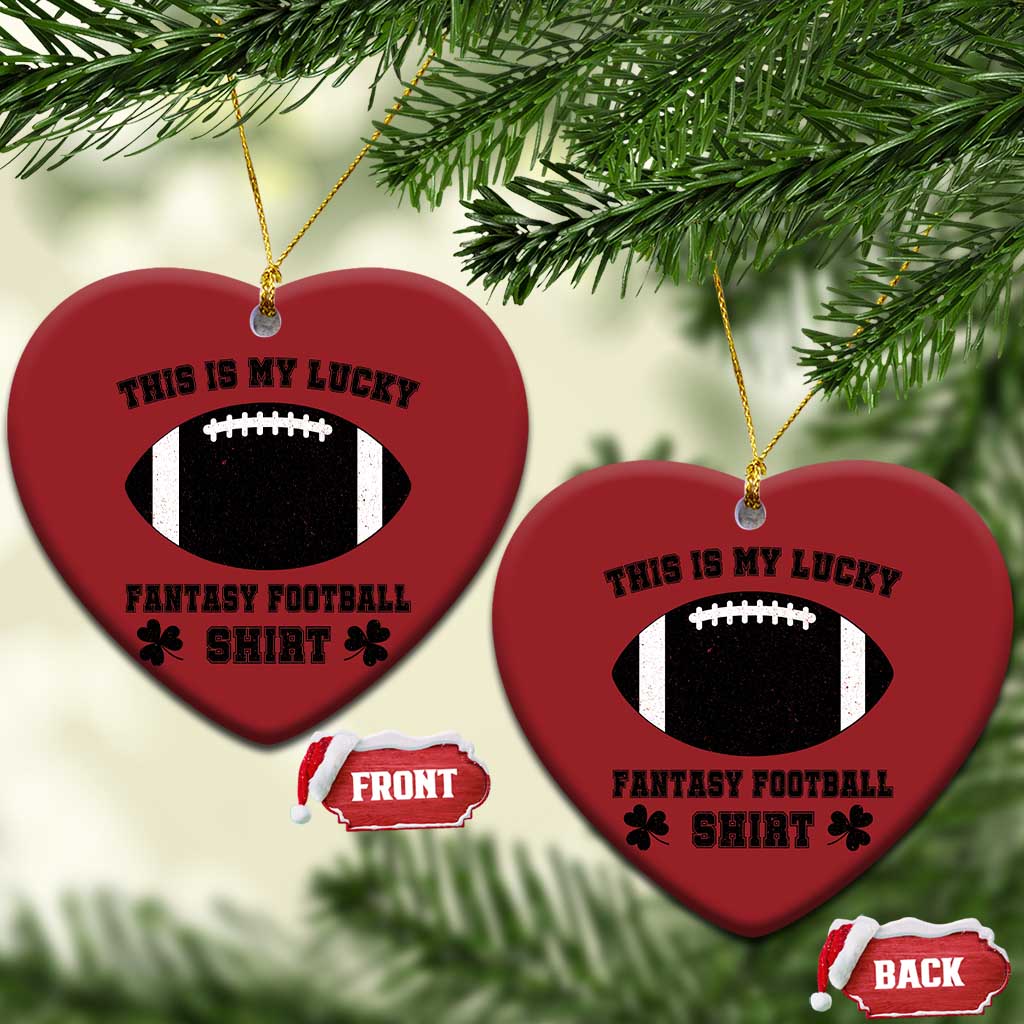 Lucky Fantasy Football Christmas Ceramic Ornament Vintage Commissioner Draft Party Commish FFL TS10 Heart Red Print Your Wear