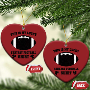 Lucky Fantasy Football Christmas Ceramic Ornament Vintage Commissioner Draft Party Commish FFL TS10 Heart Red Print Your Wear