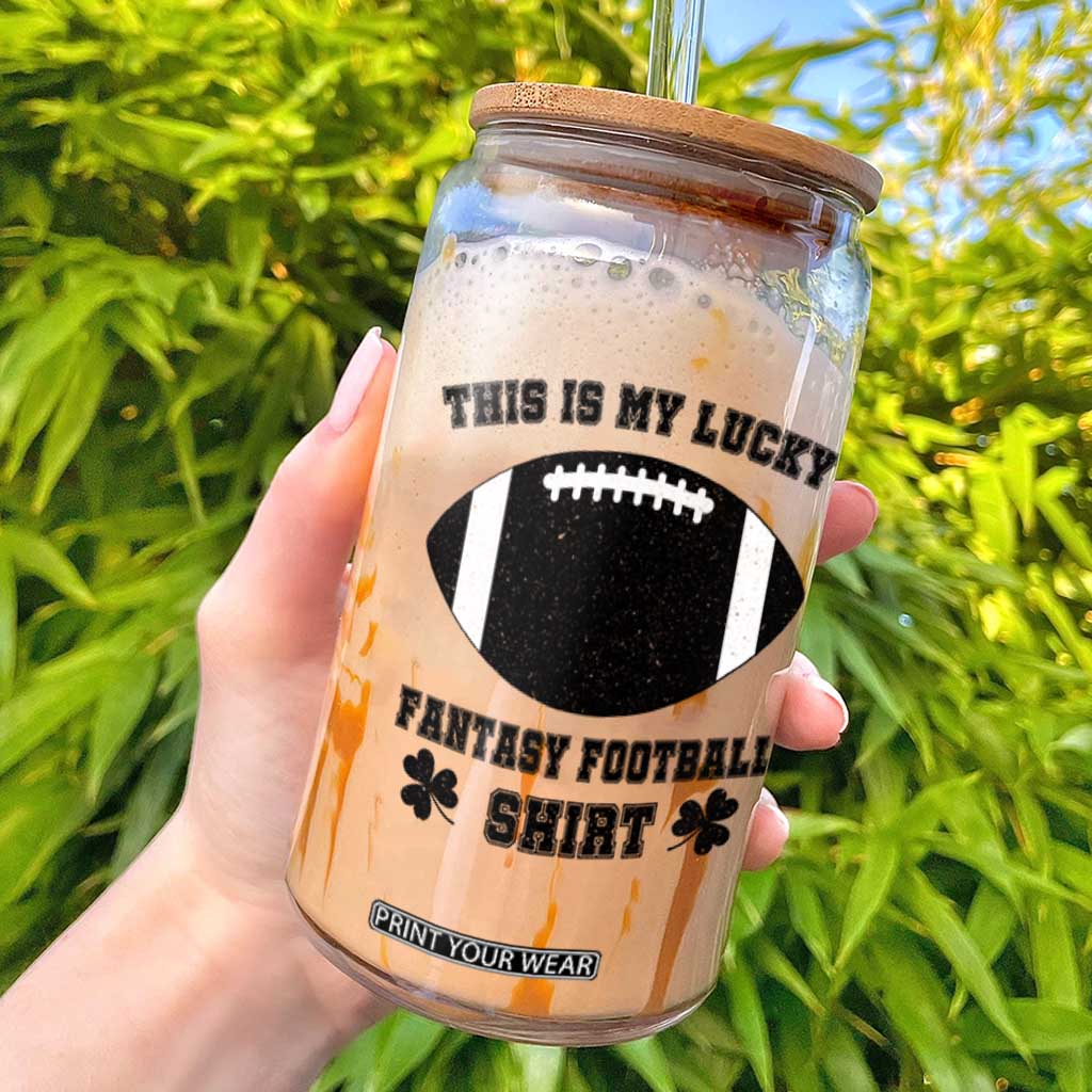 Lucky Fantasy Football Glass Can Vintage Commissioner Draft Party Commish FFL TS10 White Print Your Wear