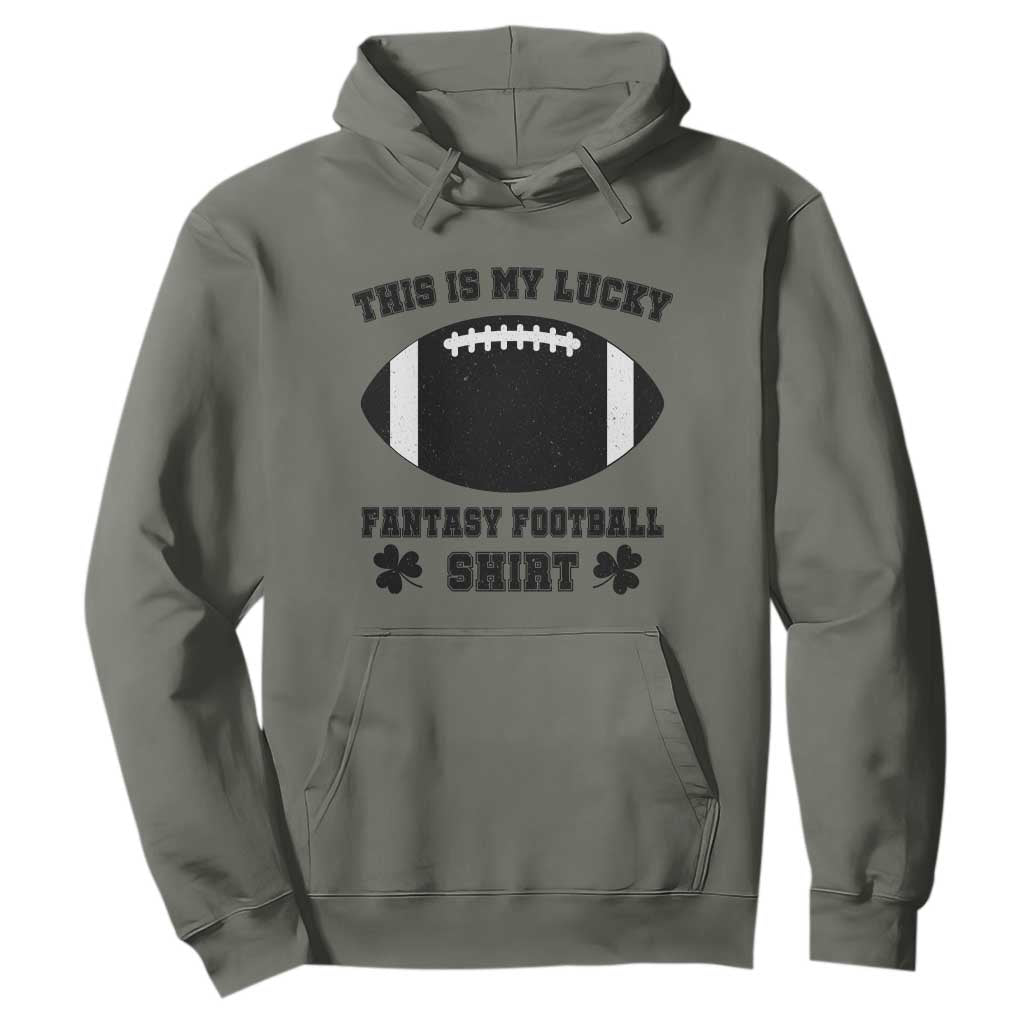 Lucky Fantasy Football Hoodie Vintage Commissioner Draft Party Commish FFL TS10 Military Green Print Your Wear