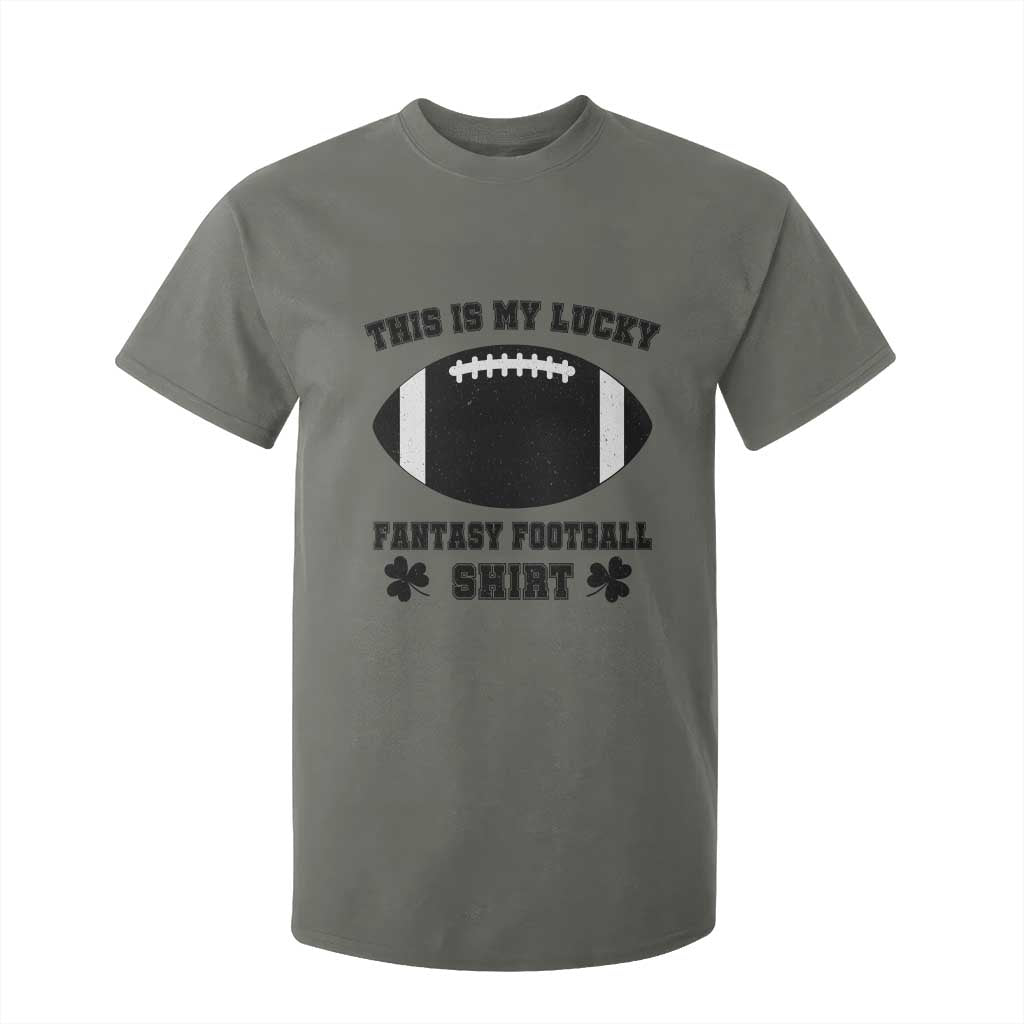 Lucky Fantasy Football T Shirt For Kid Vintage Commissioner Draft Party Commish FFL TS10 Military Green Print Your Wear