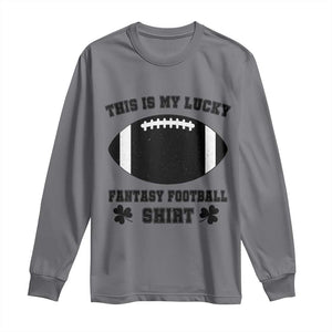 Lucky Fantasy Football Long Sleeve Shirt Vintage Commissioner Draft Party Commish FFL TS10 Charcoal Print Your Wear