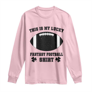 Lucky Fantasy Football Long Sleeve Shirt Vintage Commissioner Draft Party Commish FFL TS10 Light Pink Print Your Wear
