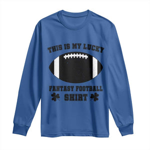 Lucky Fantasy Football Long Sleeve Shirt Vintage Commissioner Draft Party Commish FFL TS10 Royal Blue Print Your Wear