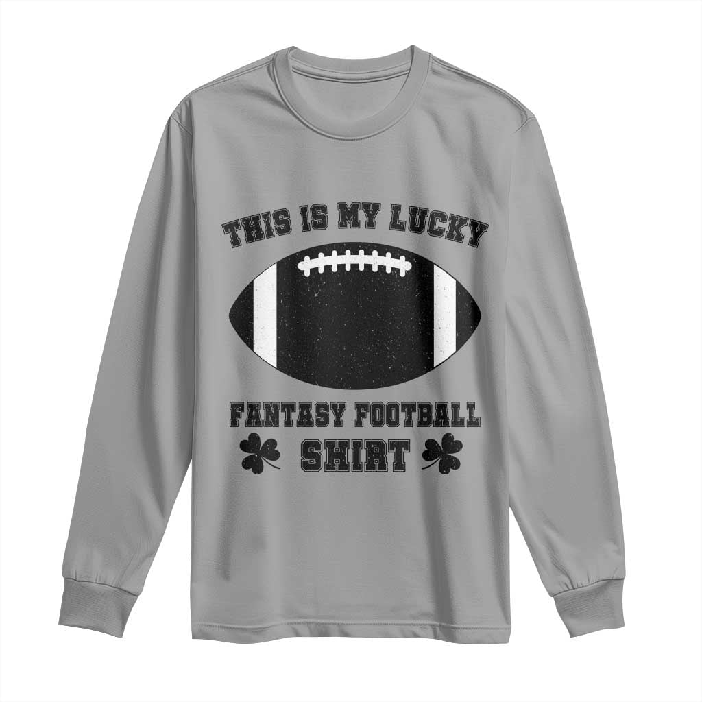 Lucky Fantasy Football Long Sleeve Shirt Vintage Commissioner Draft Party Commish FFL TS10 Sport Gray Print Your Wear