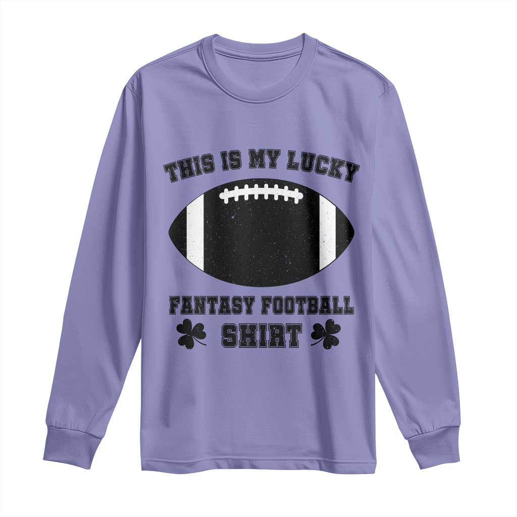 Lucky Fantasy Football Long Sleeve Shirt Vintage Commissioner Draft Party Commish FFL TS10 Violet Print Your Wear